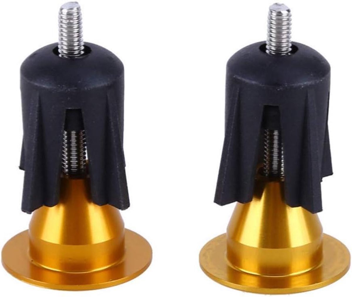 Fiets Handvat Doppen - Stuur Pluggen - Fietsen Onderhoud - Aluminium Legering - 2.5cm Buitendiameter - Goud