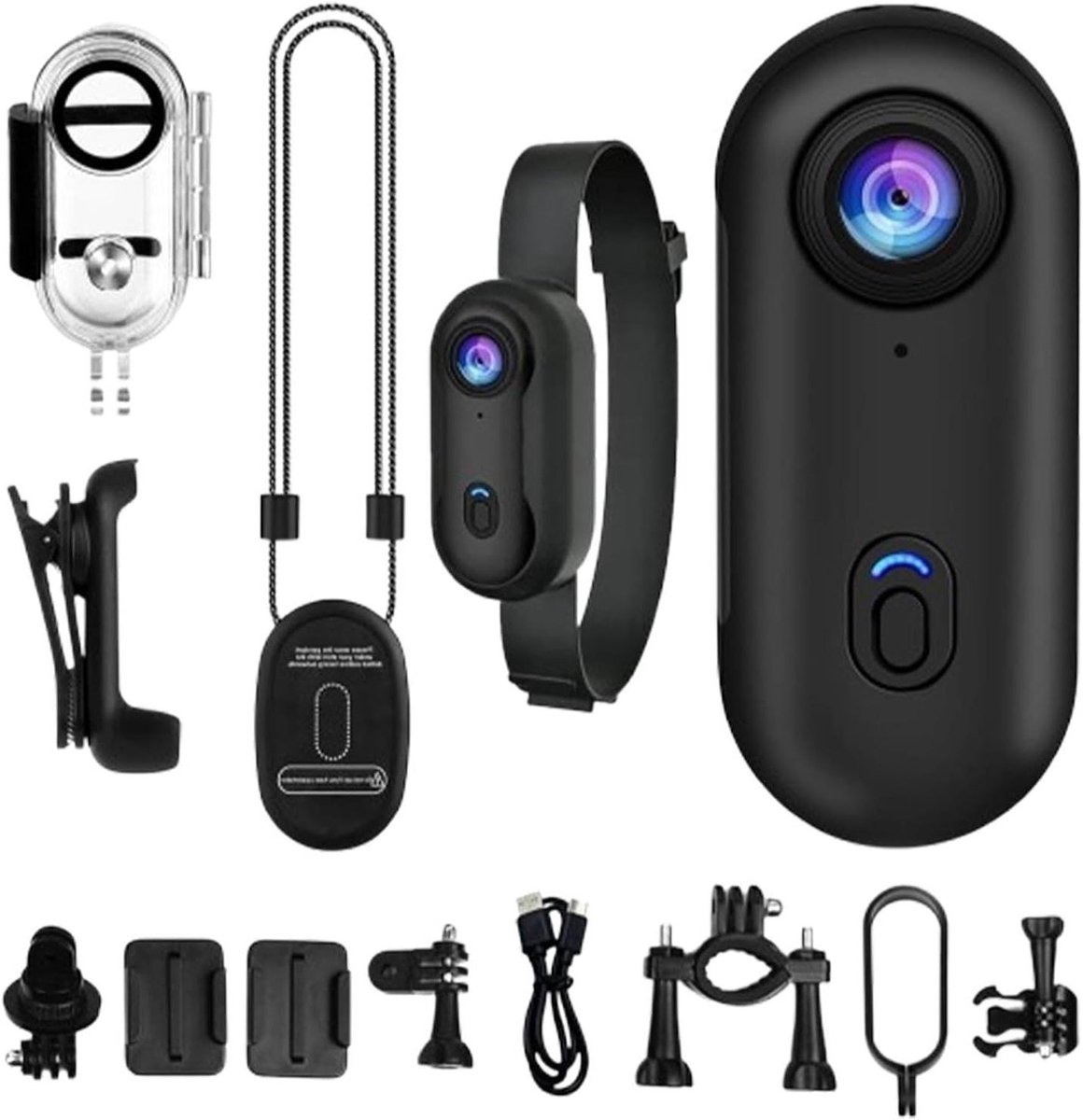Compacte Actiecamera - Draagbare Camera - Vloggen en Reizen - 360 Graden Draaibaar - 4K Ultra HD - Zwart