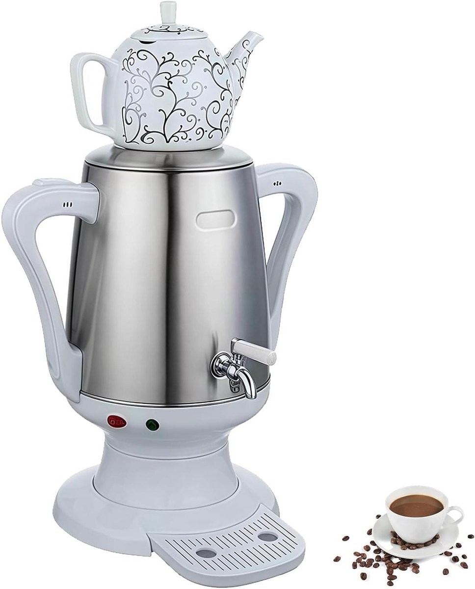 Elektrische Theemaker - Koffiezetapparaat - Thee Zetten - Dubbele Pot - 4L & 1L - Wit