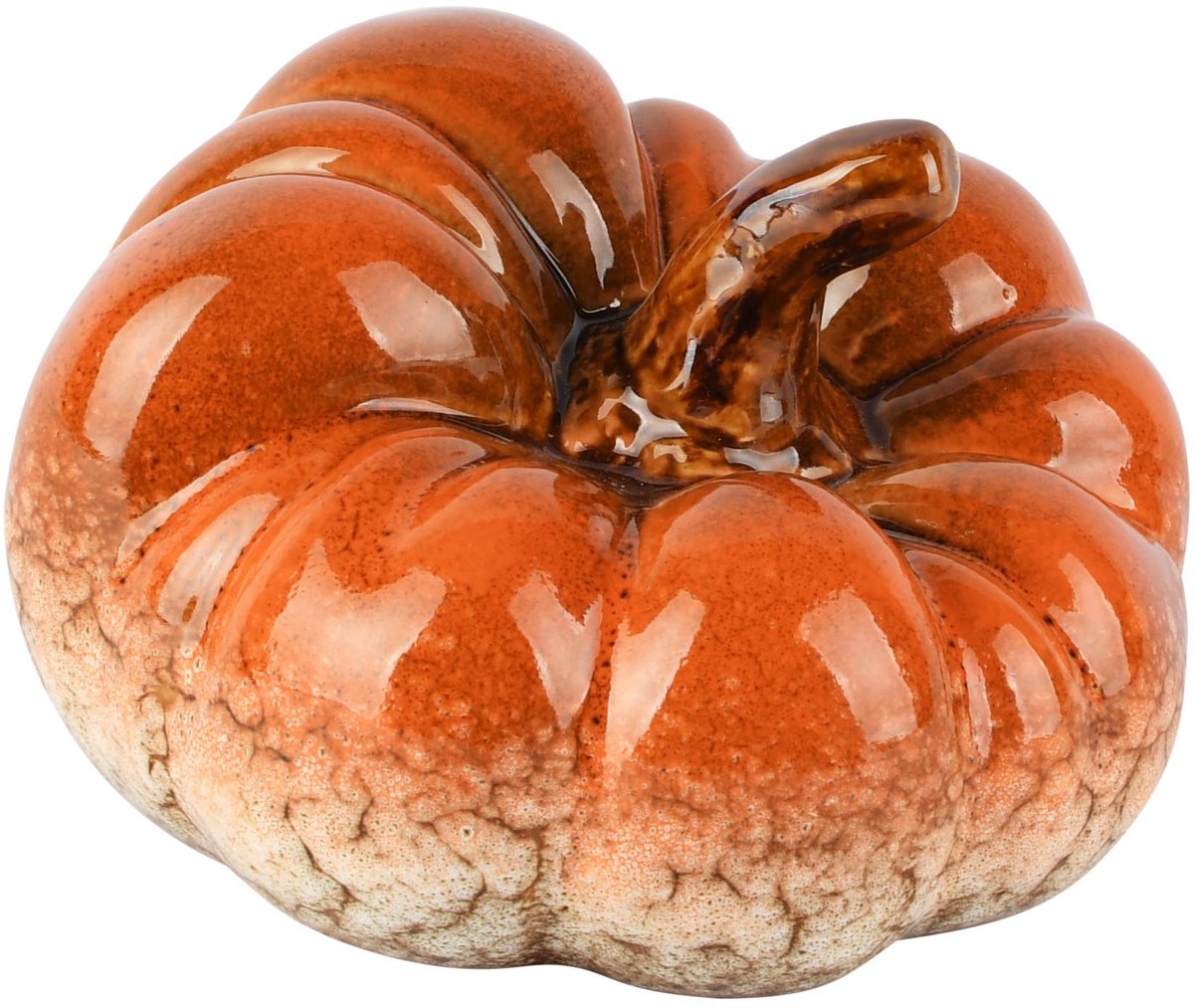 Dekoratief | Deco pompoen, oranje, porselein, 13x13x8cm | A265870