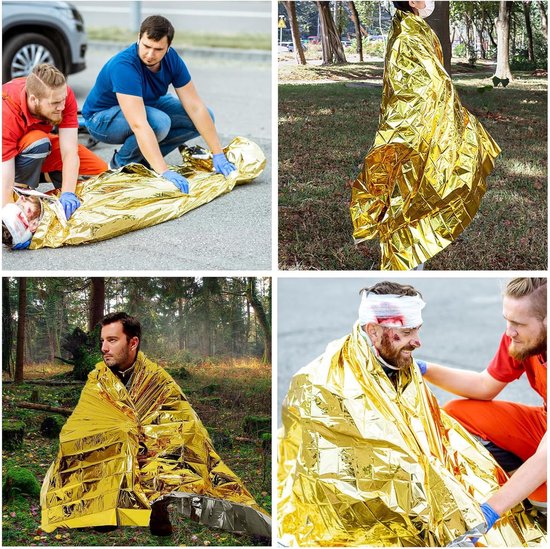 Noodslaapzak en Bivakzak Set - Survival Slaapzak Reddingsdeken - Outdoor Noodsituaties - Ultralicht Waterdicht - 210 x 160 cm - Oranje — afbeelding 3