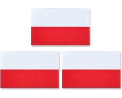 JBCD Set van 3 magnetische stickers met vlag van Polen - Voor auto, SUV, vrachtwagen (7,6 x 12,7 cm)