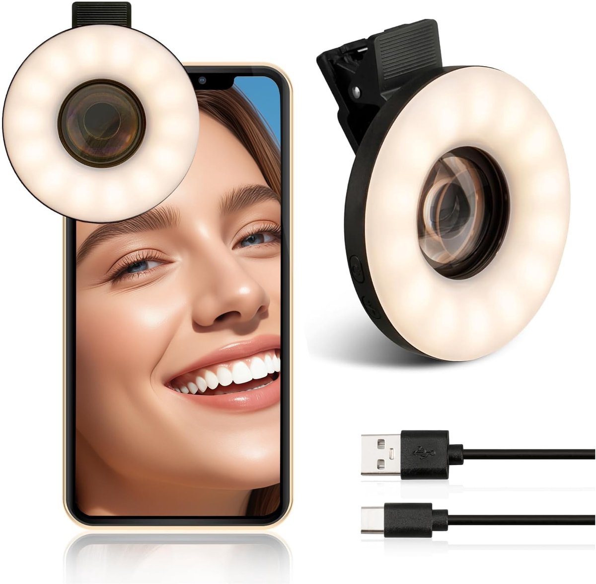 NTH products - Macro Lens met Miniclip en LED Ringlicht