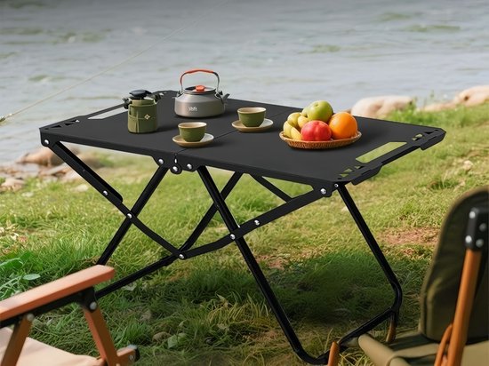 Opklapbare barbecuetafel geschikt voor buitengebruik afmetingen 58*36*40 cm draagbare campingtafel lichtgewicht metalen barbecuetafel met opbergtas geschikt voor kamperen picknicks en barbecues zwart — afbeelding 5