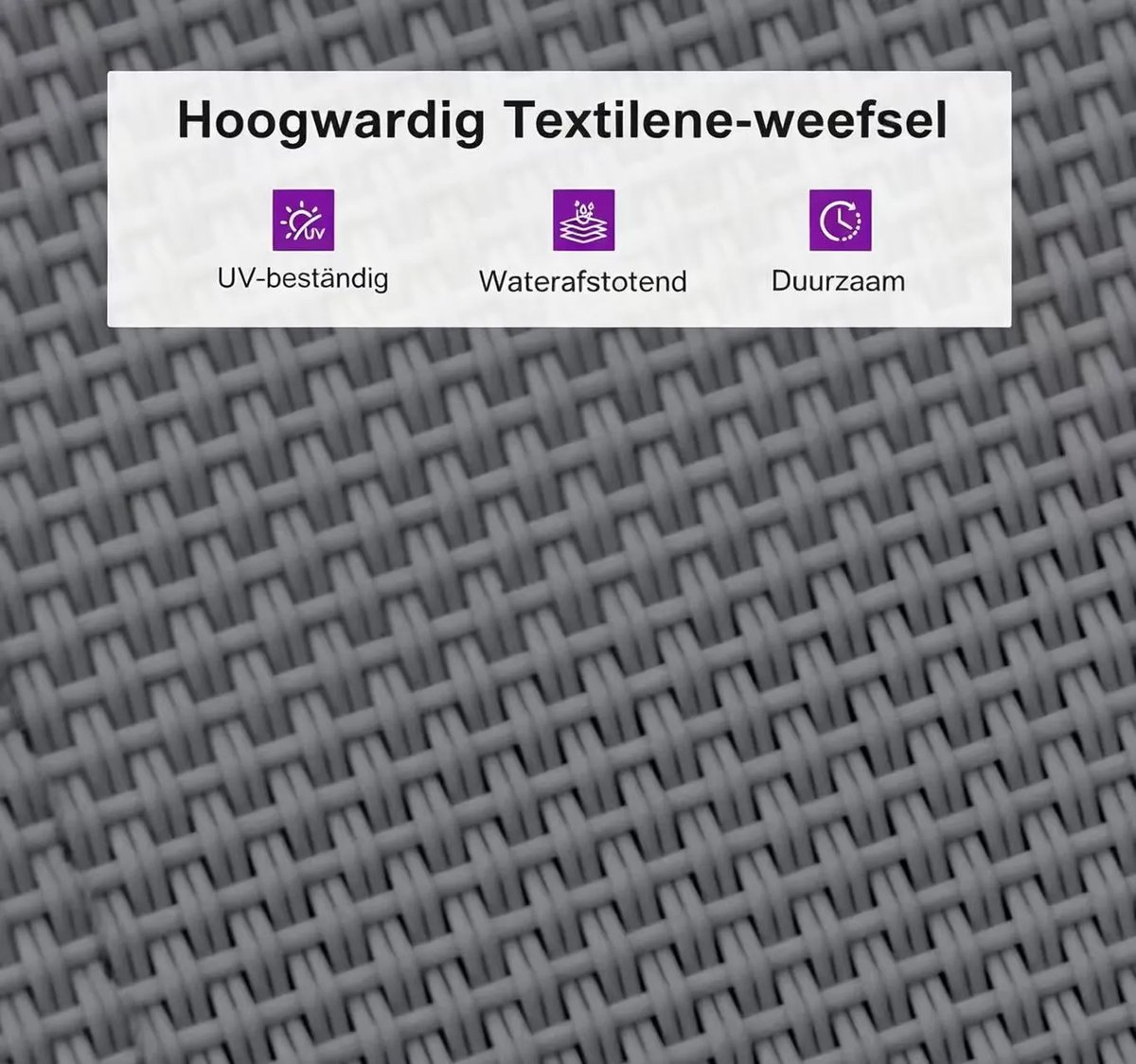 Purple Leaf Aluminium ligbedden met kussen extra groot - Set van 2 met bijzettafel - Grijs