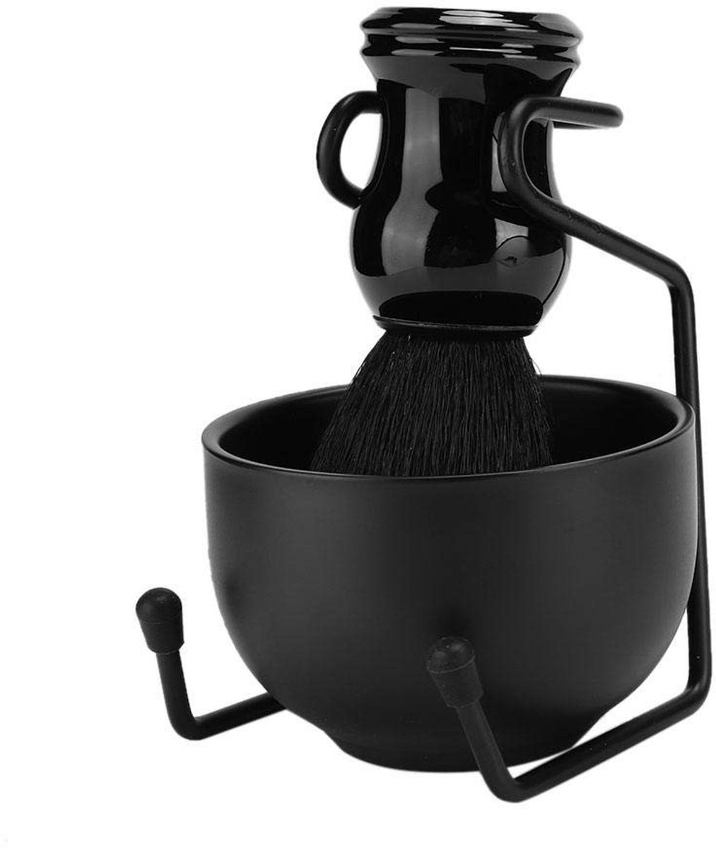 Cosensi- Scheerset Heren - 3-in-1 Houder - Roestvrij Staal - Scheerkom - Scheerkwast - Duurzaam en Luxe Ontwerp - Scheerkit
