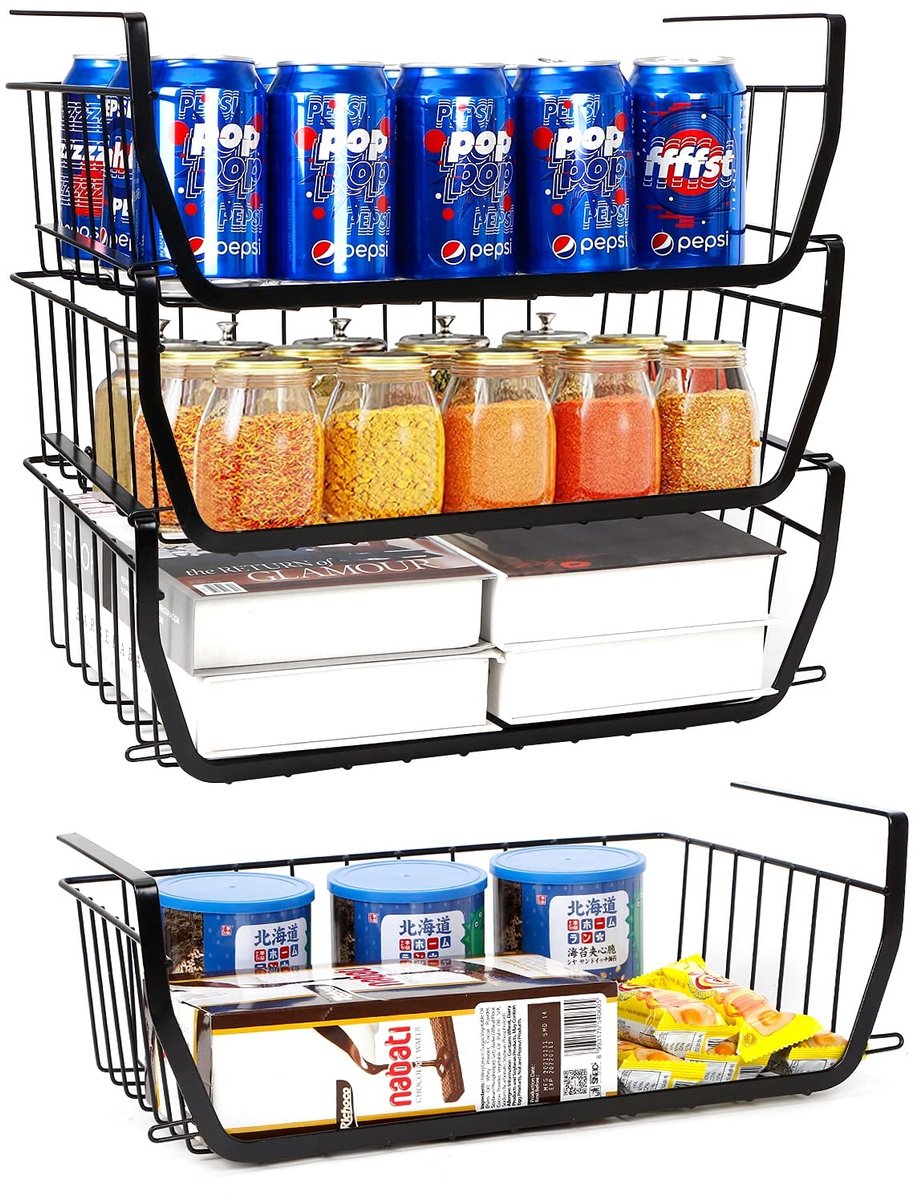 Cosensi- Opbergmand - Set van 4 - Onderkast Baskets - Keuken/Badkamer Organizer - Makkelij