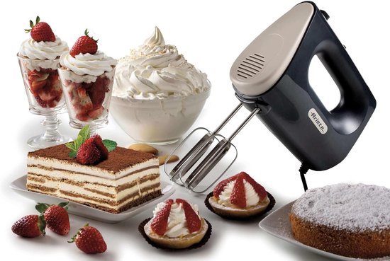 Keukenmixer - Handmixer - Bakken en Koken - 450 Watt Vermogen - 5 Snelheden - Donkergrijs — afbeelding 2