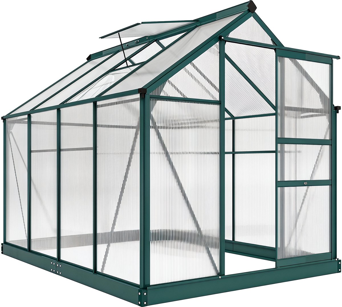 Outsunny - Kas - Aluminiumlegering - Groen - Transparant