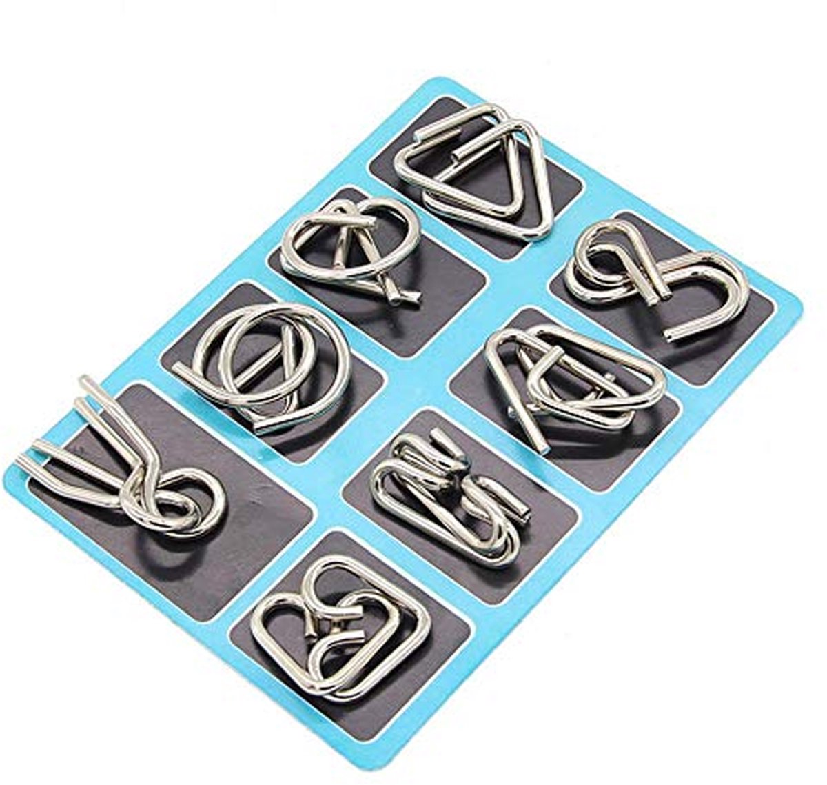 8-delige magische metalen draad 3D-puzzelset voor hersenkrakers - Educatief IQ speelgoed voor kinderen en tieners