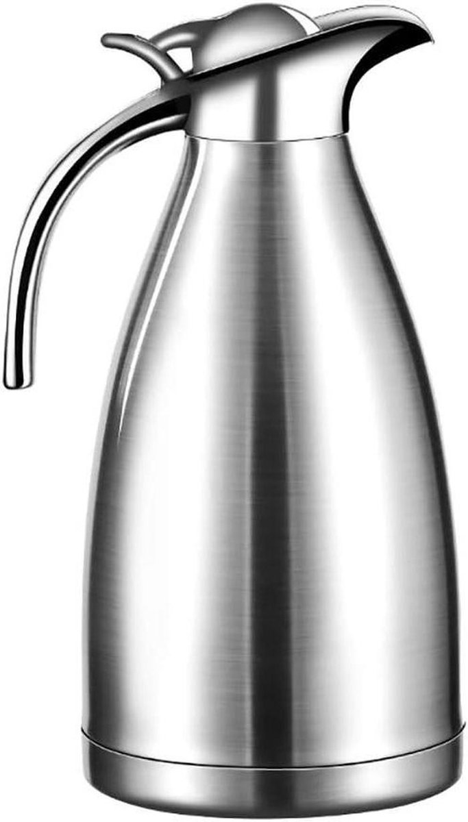 Thermoskan Koffie Karaf Waterkoker Dranken Serveren Dubbelwandig Geïsoleerd 2 Liter Zilver