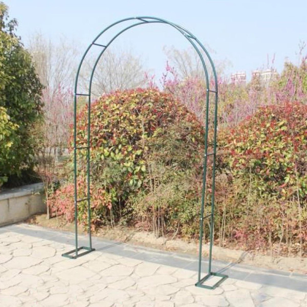 Tuinboog Metaal - Decoratieve boog - Klimplanten Ondersteunen - Weerbestendig Frame - 0.8 x 2 m - Groen