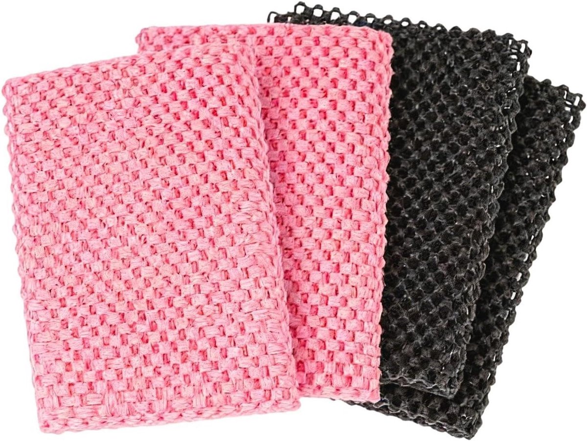Antislip Mat - Handgreep Pads - Fitness Training - Hoge Dichtheid - 4 Delig - Zwart