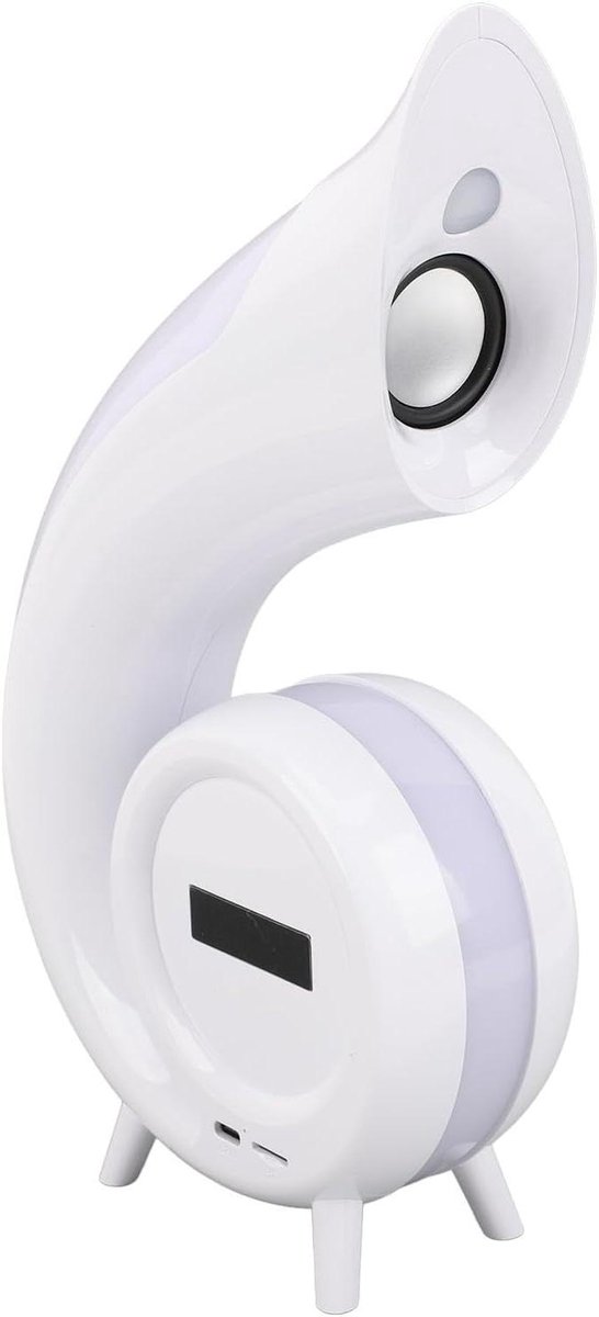 Wekkerlamp met Luidspreker - Schelp Nachtlamp - Sfeer Creëren - RGB Lichteffecten - 1200 mAh Batterij - Wit