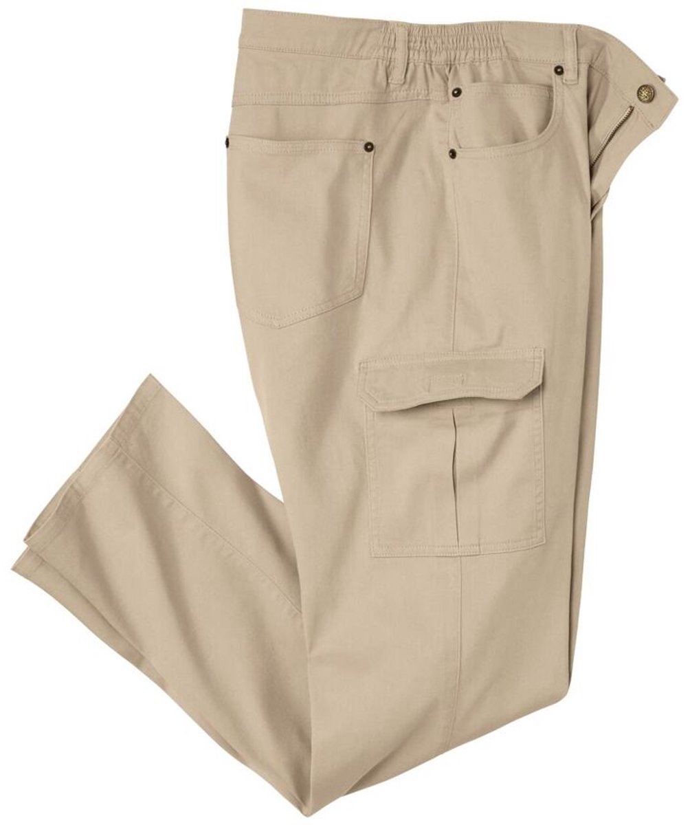 ATLAS FOR MEN - Comfortabele cargobroek van stretch twill - Heren - Verkrijgbaar in grote maten - W34