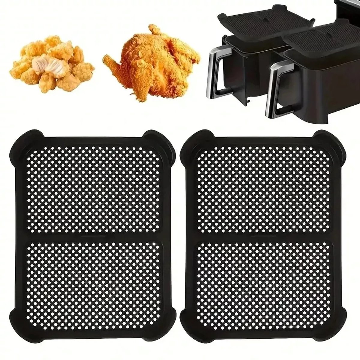 Tweedelige spatbescherming Geschikt voor Ninja AF400 airfryer gemaakt van siliconen accessoire voor de heteluchtfriteuse tweedelige set