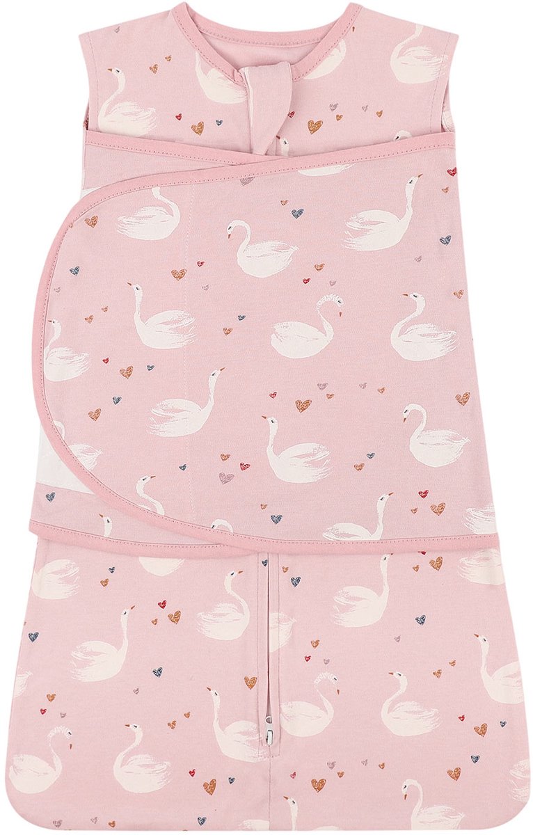 Topmelon Baby Slaapzak - Wrapper - Baby Zomerslaapzak - Baby inbakerdoek - Met Stille Klittenband - Anti-Schrikreflex - 100% Katoen Rosa Lengte 58cm