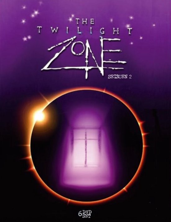 The Twilight Zone - Seizoen 2 DVD box met een paarse achtergrond en een zonsverduistering-effect.