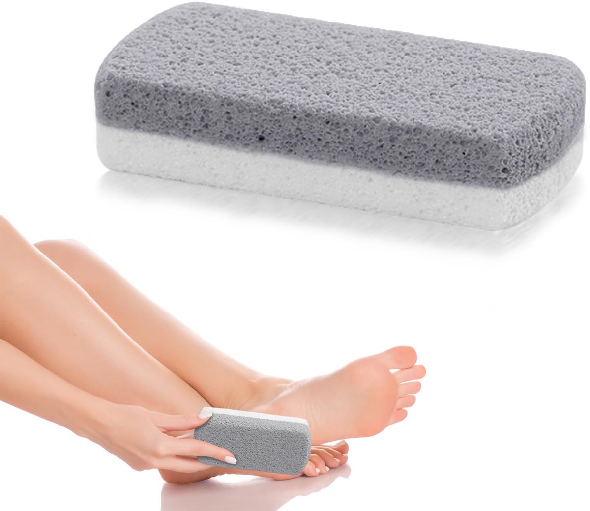 Solidchoice - Dailygoody - Puimsteen voor Voetverzorging - Eelt Verwijderen - Diepe Exfoliatie - Wit-Grijs - Gladmaken van Huid - Geschikt voor Alle Voeten - 1