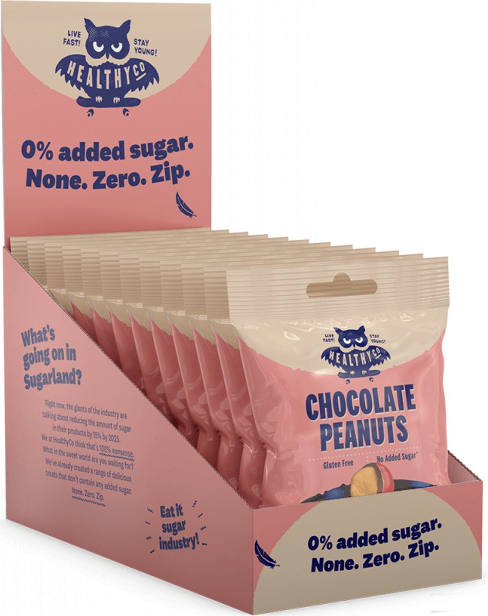 HealthyCo Chocolate Peanuts (12x40g) Chocolate Peanut - Functionele voeding - Eiwit Snacks