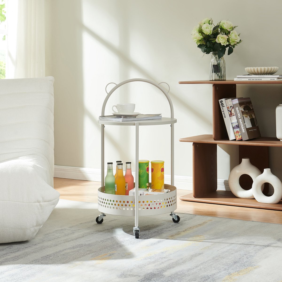 Serveerwagen Jässaatka trolley 76x40 cm grijs [en.casa]