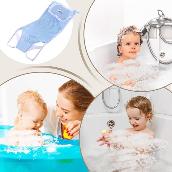 Babybad Ondersteuning - Bad Net - Baby Baden - Ergonomische Steun - 55 x 40 cm - Blauw — afbeelding 2