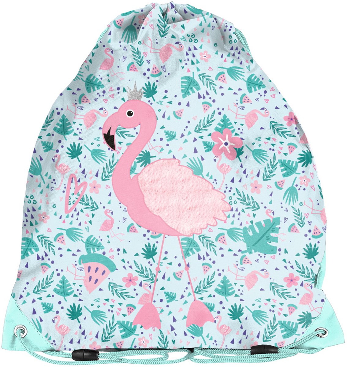 PASO Gymtas - Zwemtas - Flamingo - 45 x 34 cm - Polyester