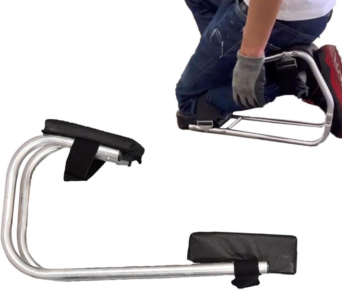 Tuinstoel Kniebank - Draagbare Zitting - Comfortabel Tuinieren - Robuuste Constructie - ca. 46 cm - Zwart