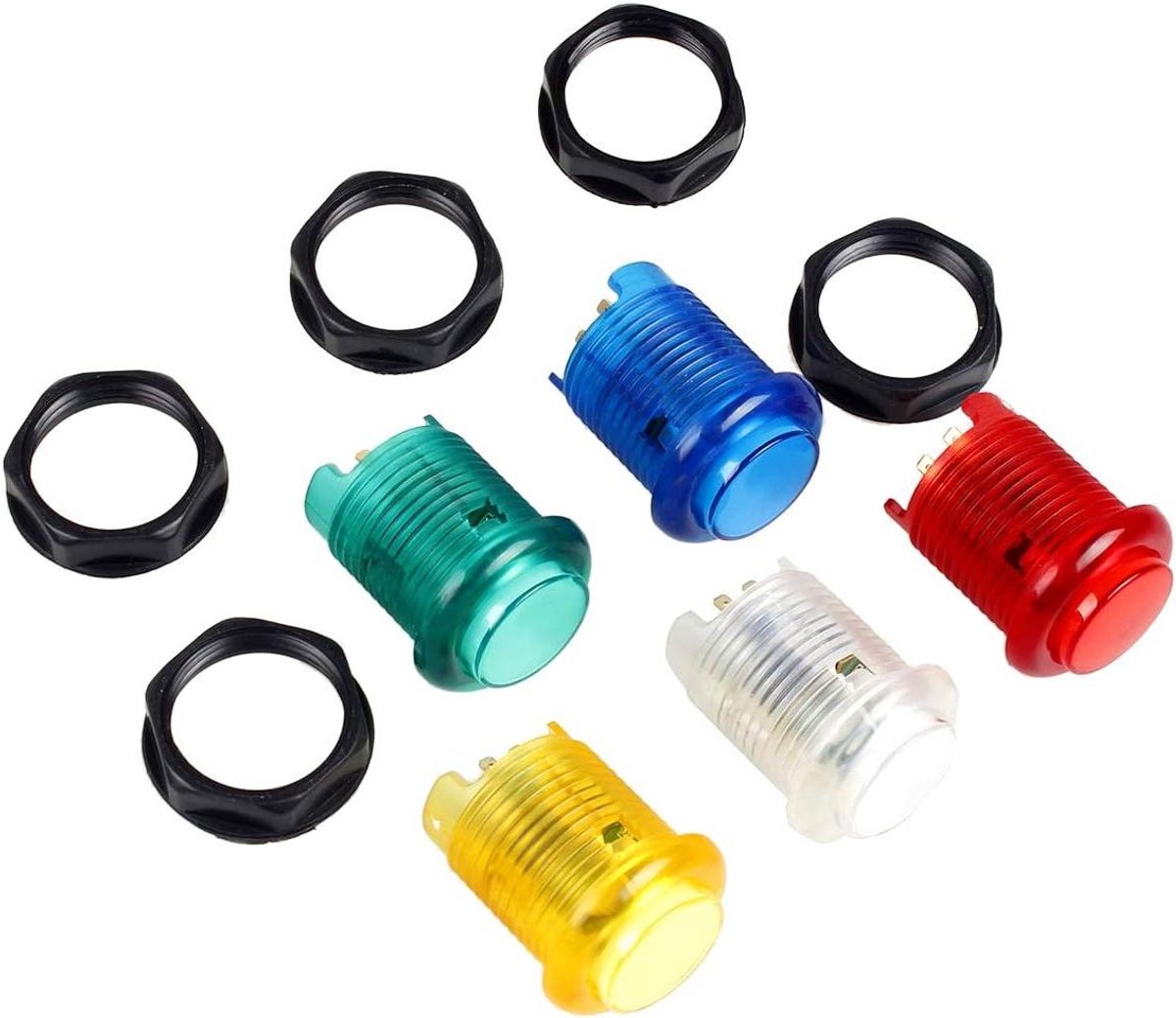 Verlichte Drukknop - Arcade Knop LED - DIY Games - Ingebouwde Schakelaar - 30 mm - Mix