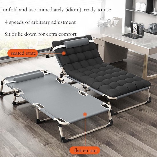 Opklapbaar Matras - Extra Bed - Rust Moment - Compact Ontwerp - Voor Één Persoon - Grijs — afbeelding 4