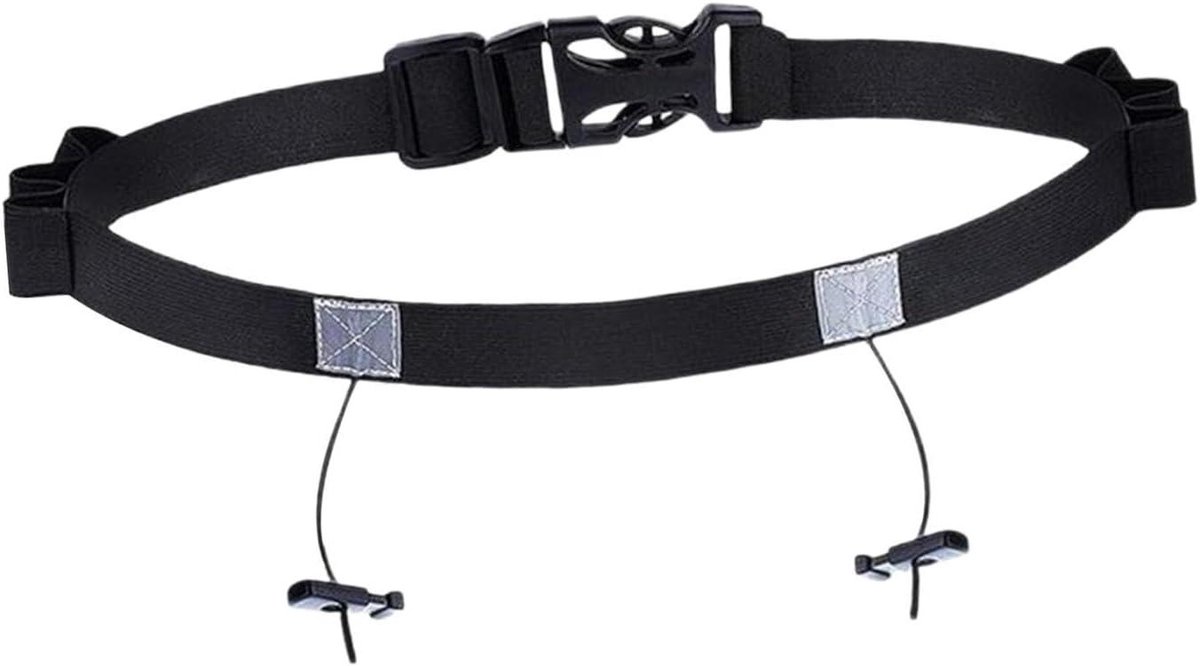 Hardloopband - Sportriem - Nummer Bevestigen - Met Gellussen - Verstelbaar - Zwart