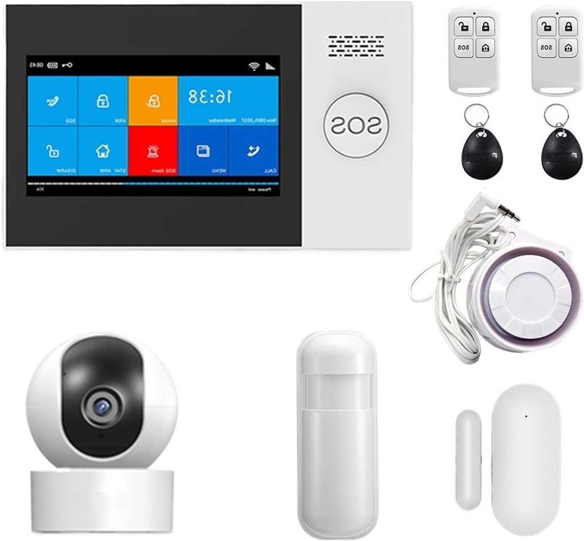 Alarmsysteem - Beveiligingssysteem Home - Huis Beveiligen - App Bediening - 160x98x19 mm - Wit