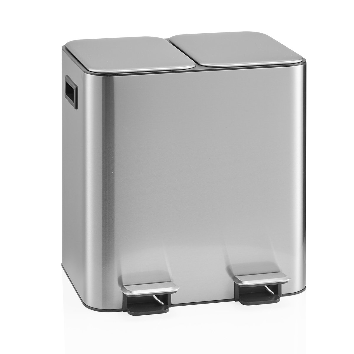 Afvalverzamelaar / afvalscheidingssysteem Clean 10 - 30L (2x15L) roestvrij staal zilver hjh OFFICE