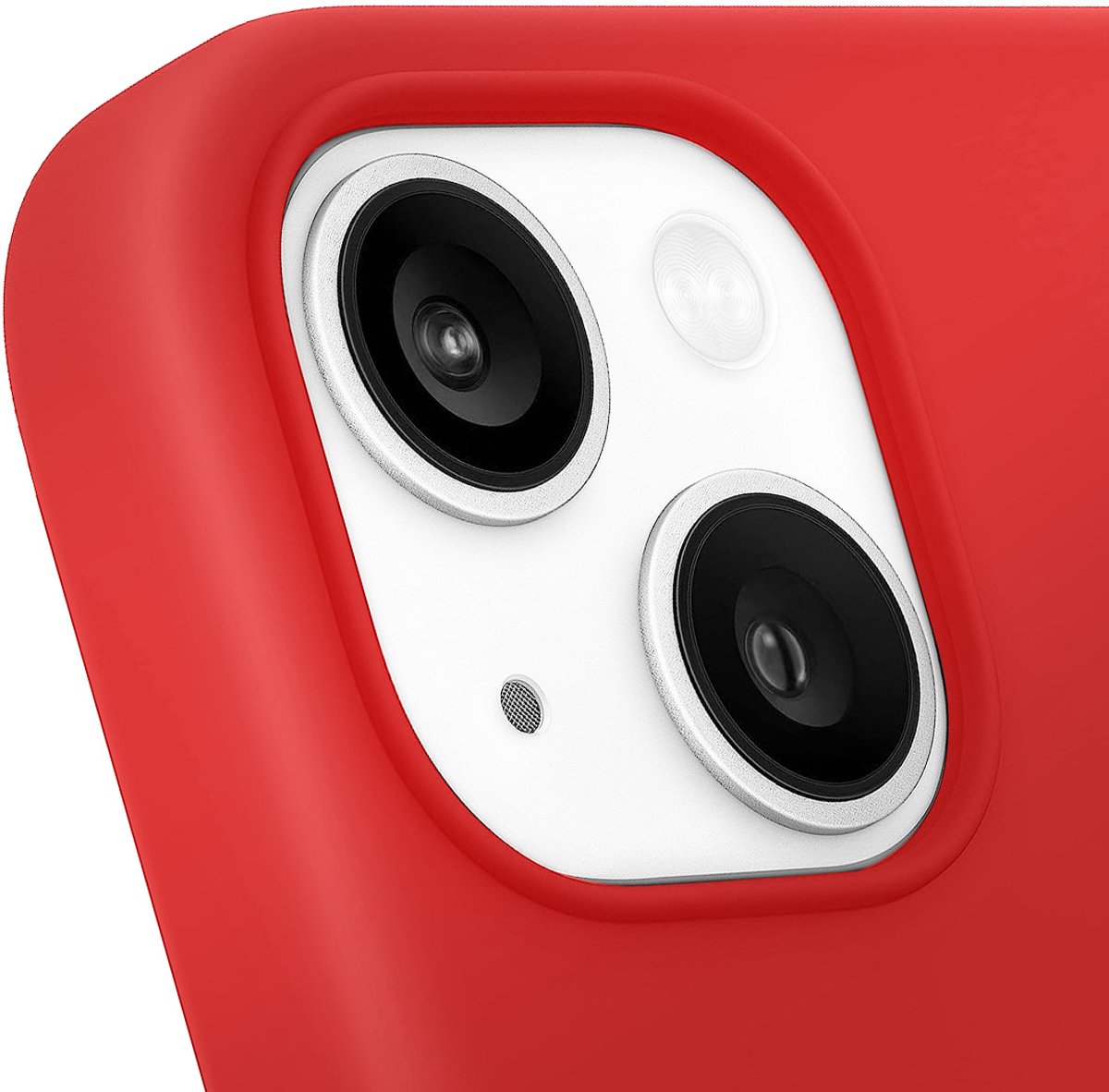 Jaym, Magsafe hoesje Geschikt voor Apple iPhone 15 premium siliconen microvezel, Rood