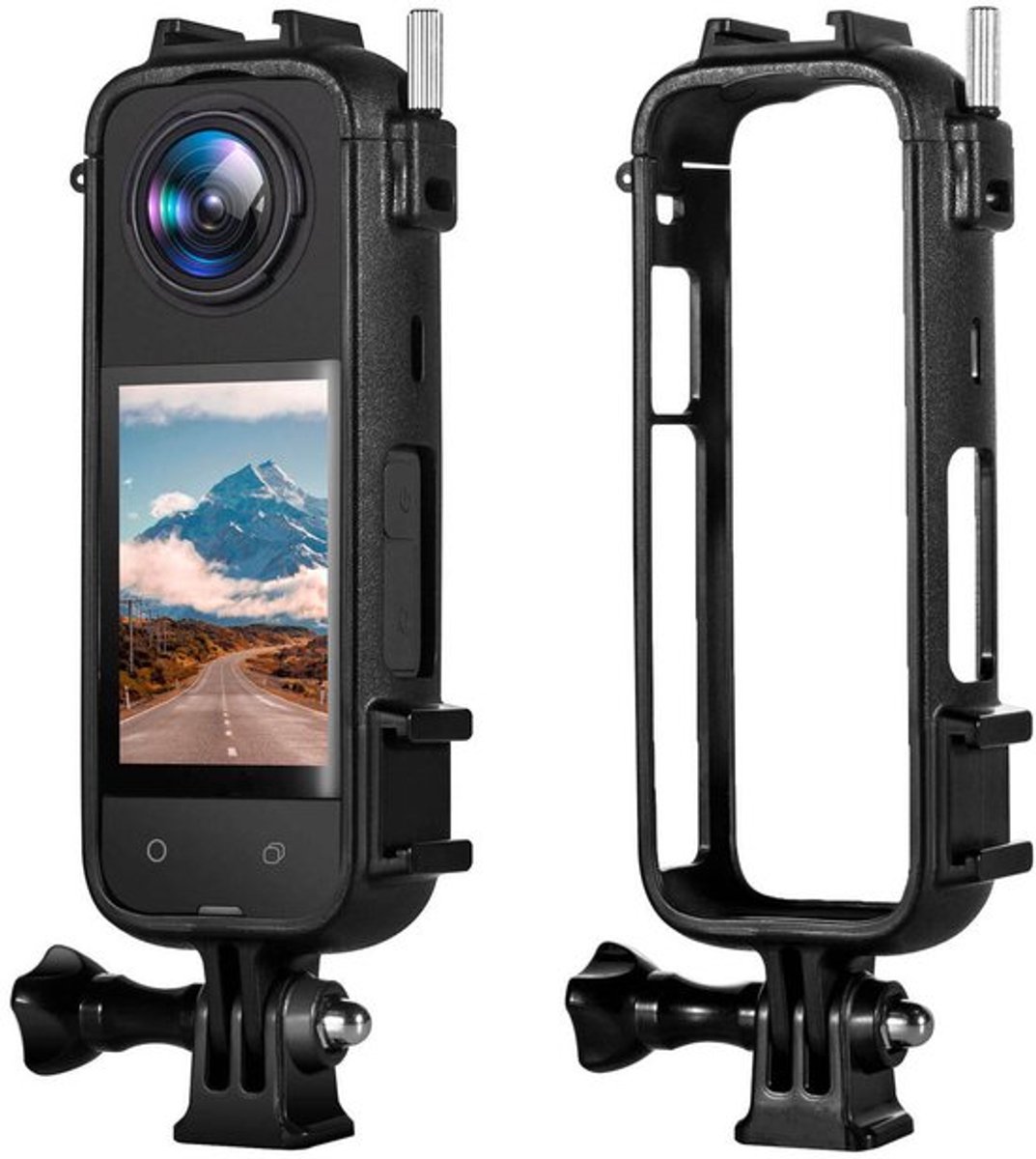 Geschikt voor PC-montageframe, randbehuizing, behuizing met 2 koude schoenen Geschikt voor Insta360 X4-camera