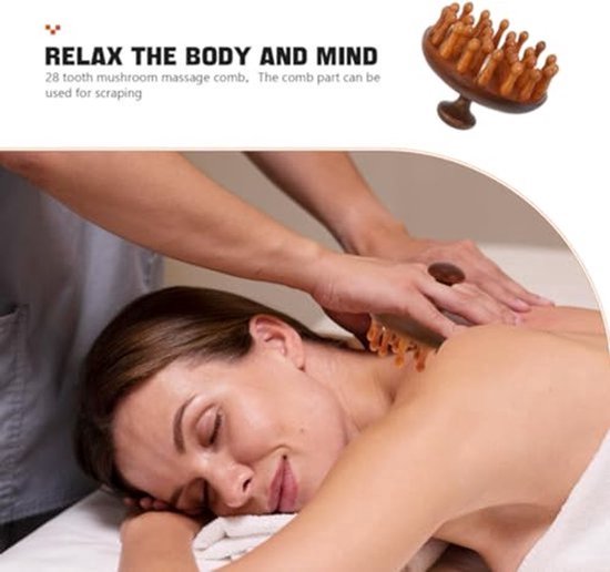 Wooden Massage Comb Wooden Scalp Massage Device Wooden Massage Body Brush Scalp Massage Comb Head Massage Comb Portable Wooden Scalp Comb Portable Hair Massage Brush Guasha Tool van Merkloos — afbeelding 5