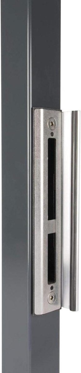 Sluitplaat met aanslag - Poortsluiting Haken - Hekken Beveiligen - Verstelbaar Profiel - 270x56x10 mm - Aluminium Zilver