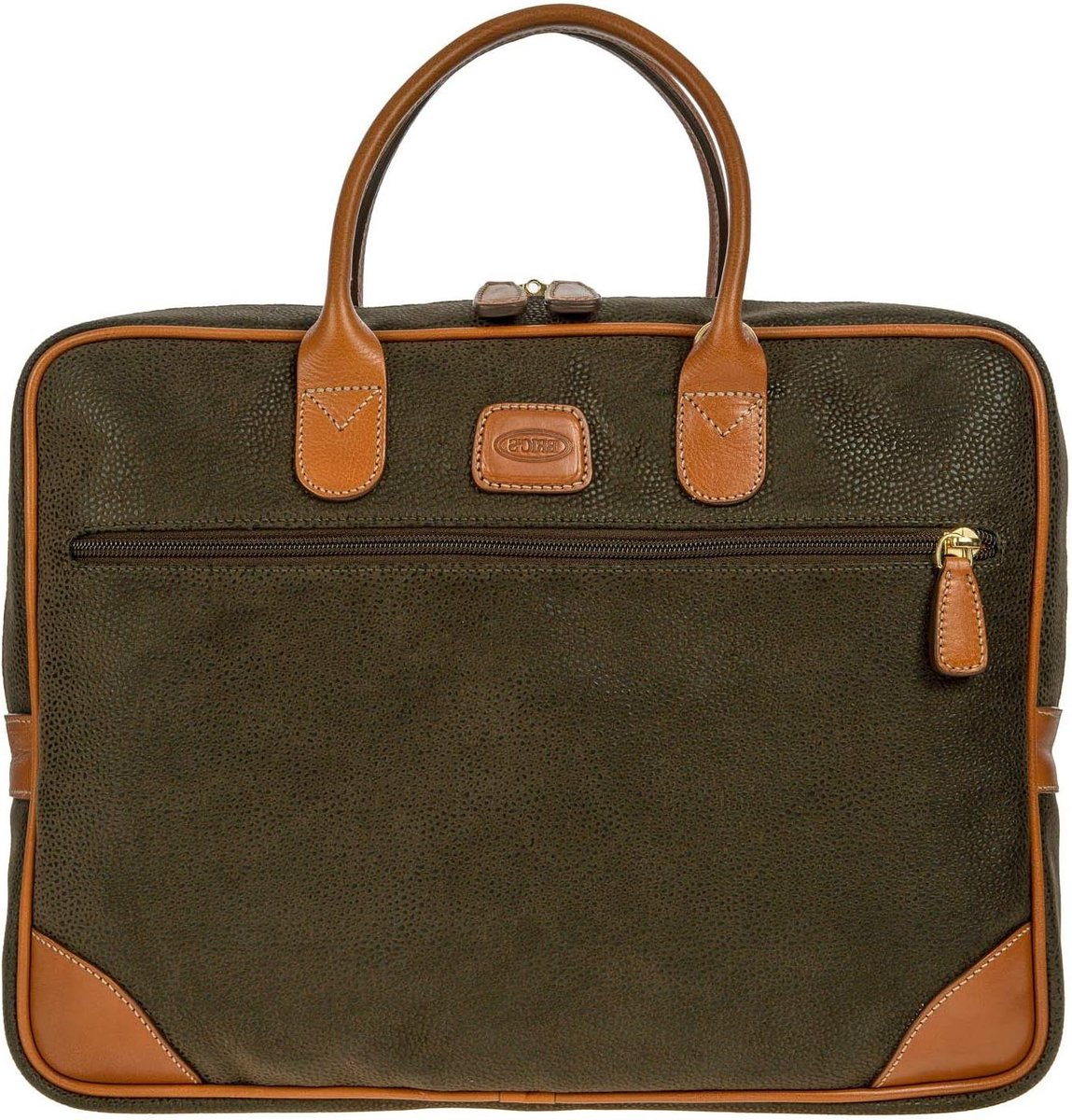 Laptoptas - Aktetas Schoudertas - Zakelijk Vervoer - Versterkte Hoeken - 38 cm - Olijfgroen