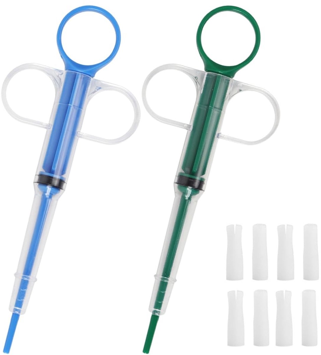 Allecto - Set van 2 Dierenspuiten voor Katten - Medicijn Dispenser met 8 Zachte Tips