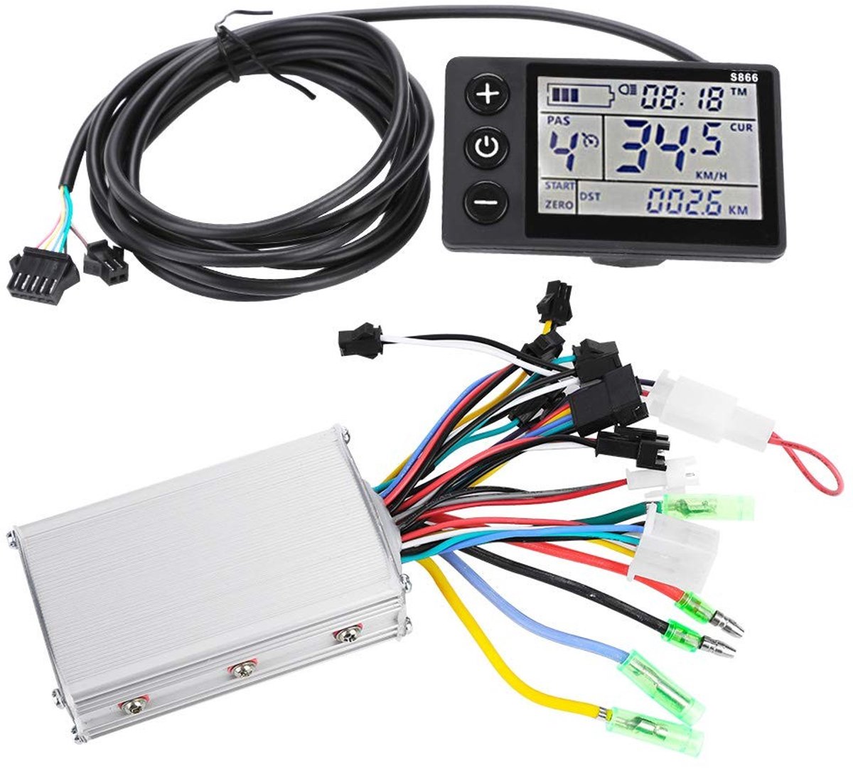 Allecto - Elektrische Motor Controller - Borstelloze Controller - Waterdicht en Robuust - 36V-48V - LCD-Display - Geschikt voor Elektrische Fiets e...