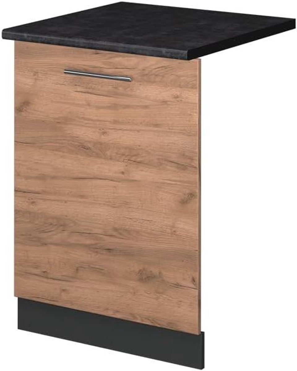 Vaatwasserfrontpaneel - Keukenfront Paneel - Keuken Afwerking - Soft-close Scharnieren - 60 cm Breed - Eiken Goud Antraciet