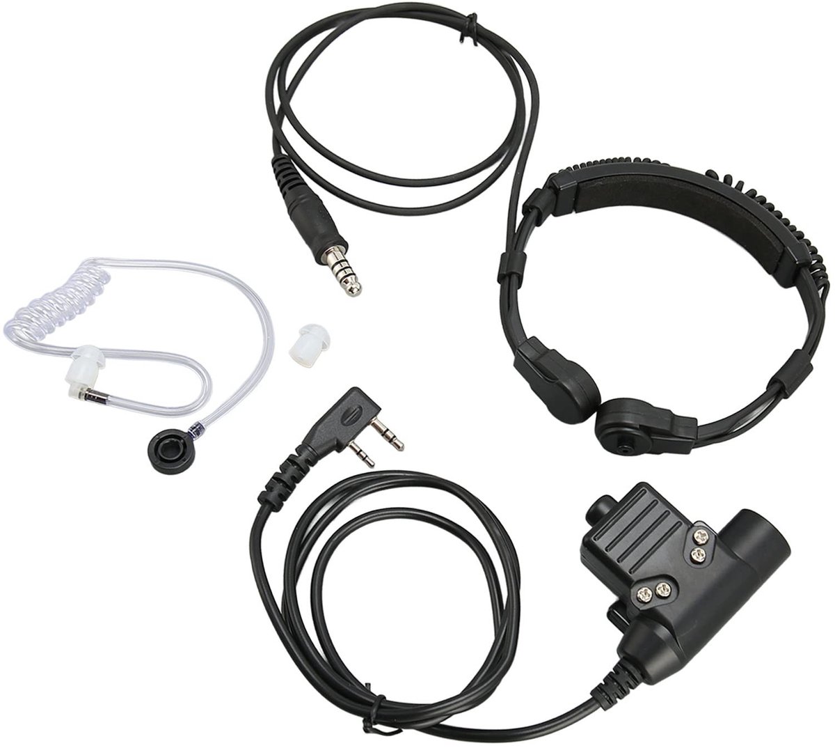 Allecto - Keelmicrofoon Walkie Talkie Oortje - Akoestische Buis - Tactische Headset - Compact - 2-weg Radio Oortje - Geschikt voor UV 5R en BF 888S...