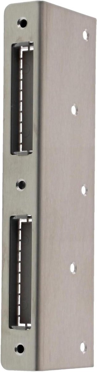 Slotplaat Deur - Reparatieplaat Kozijn - Deurkozijn Repareren - Met Vuilbak - 170 mm Lengte - Zilver
