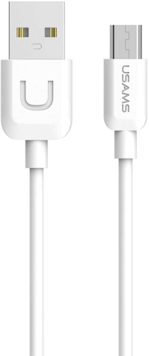 USAMS U-Turn Serie - microUSB Kabel - 1m - Wit - 2A Laadstroom