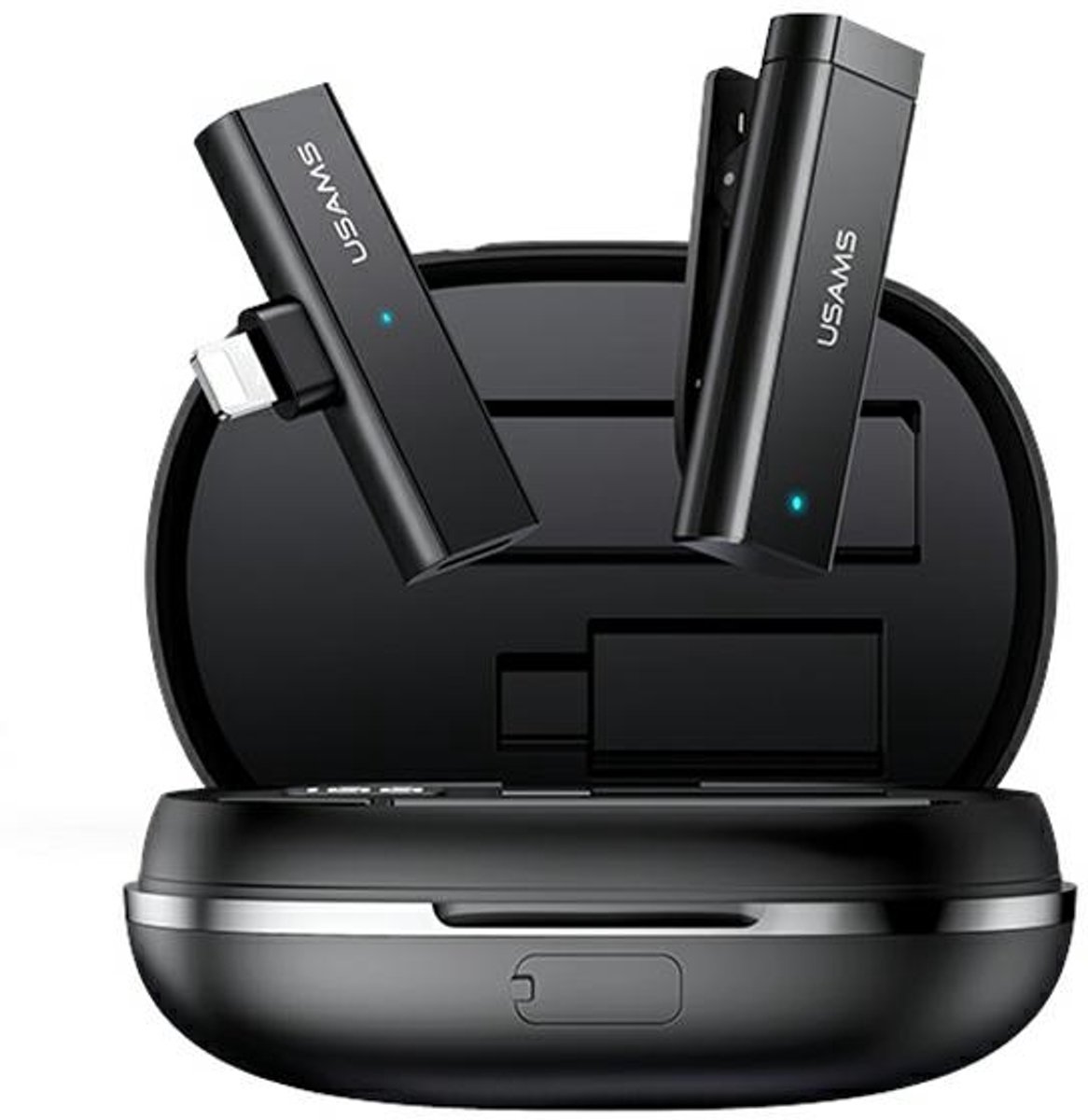 USAMS US-ZB244 Draadloze Headset - Noise Canceling - Bluetooth 5.0 - Handsfree Bellen Auto Bluetooth - Draadloze Headset met Microfoon - Bluetooth Headset - Werk oordopjes - Oortjes