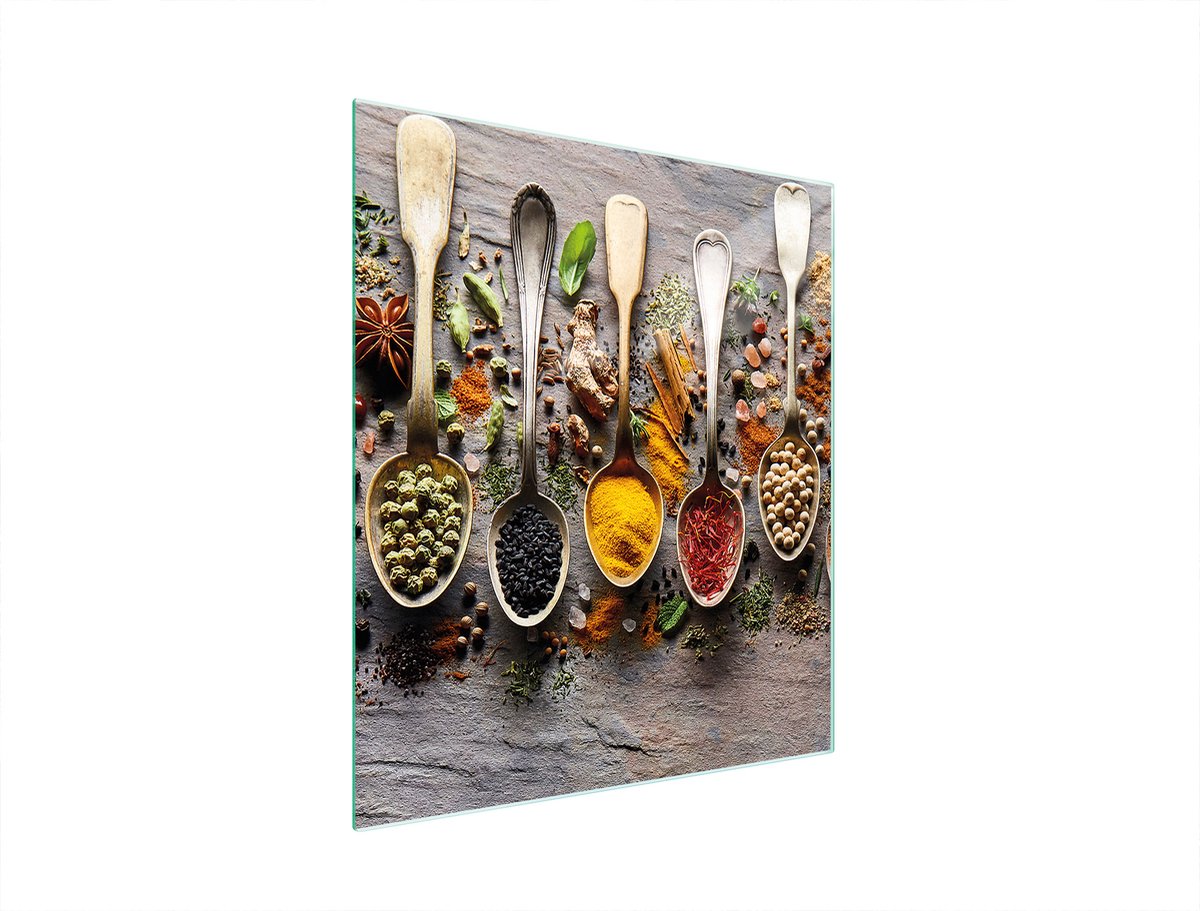 TMK ArtDeko - Snijplank - 45x52 cm - Glazen Beschermplaat - Przyprawy