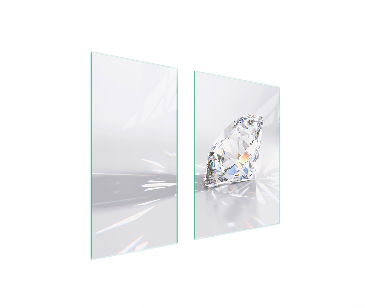 TMK ArtDeko - Snijplank Glas - 75x52 cm - Diamentpatroon - Veilig en Multifunctioneel