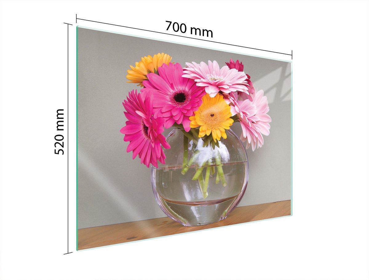 TMK ArtDeko - Glazen Beschermplaat - 70x52 cm - Koken - Snijden