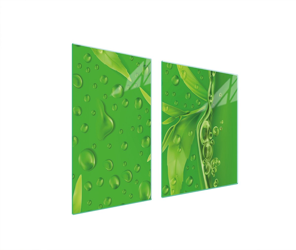 TMK ArtDeko - Snijplank - 100x52 cm - Gehard Glas - Motief Liście