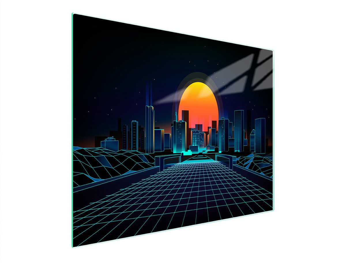 TMK ArtDeko - Snijplank Glas - 52x30 cm - Stadsmotief